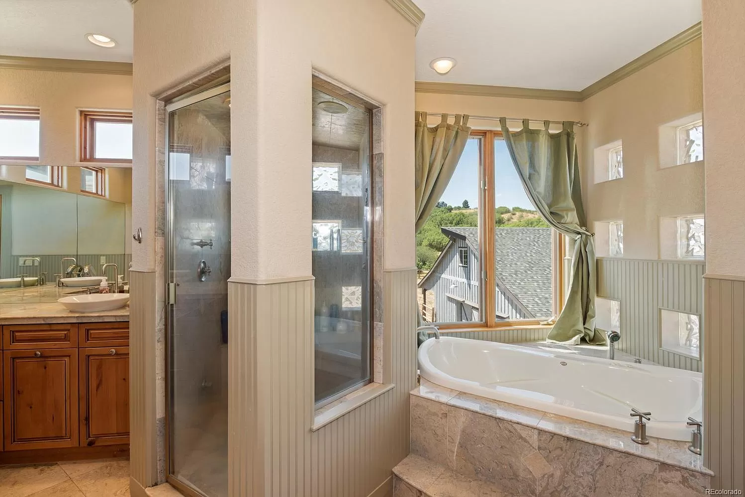 ballard ct bathroom with bathtub and curtains